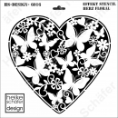 Schablone-Stencil A3 338-6016 Herz Floral (30x30cm)